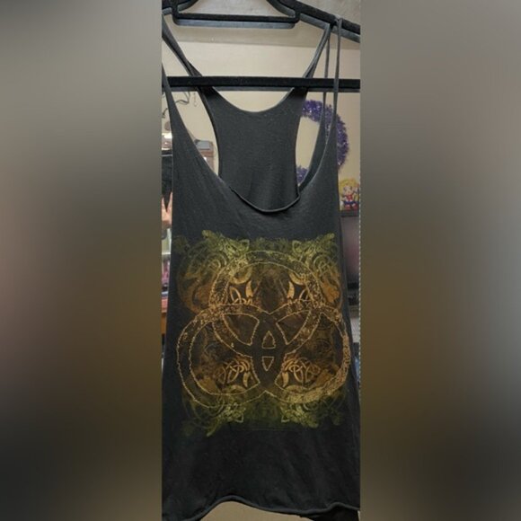 John Bonham Celtic trinity knot zoso album drumhead symbol cutoff size M unisex! - Picture 2 of 2